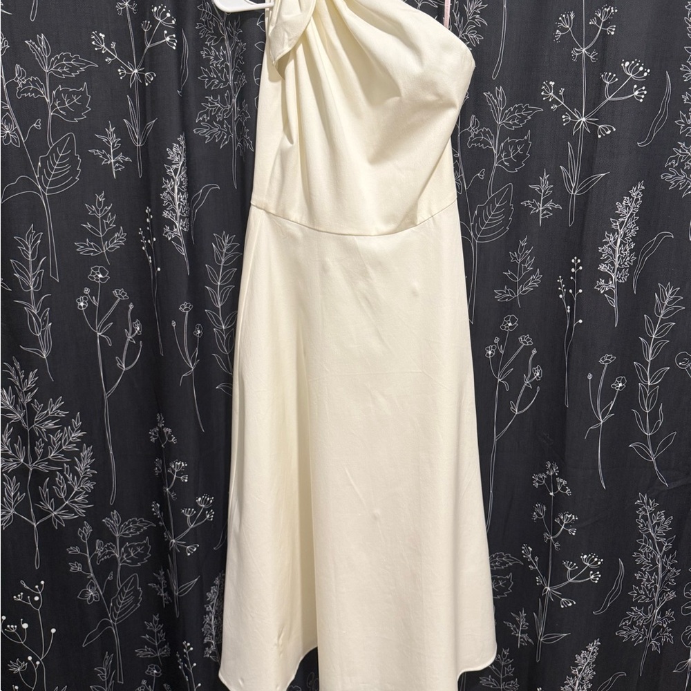 Kate Spade Elegant Cream Twill One-Shoulder Dress